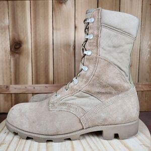 Vintage Ro-Search Desert Combat Boots Mens 10 W Beige Suede Lace Up Military